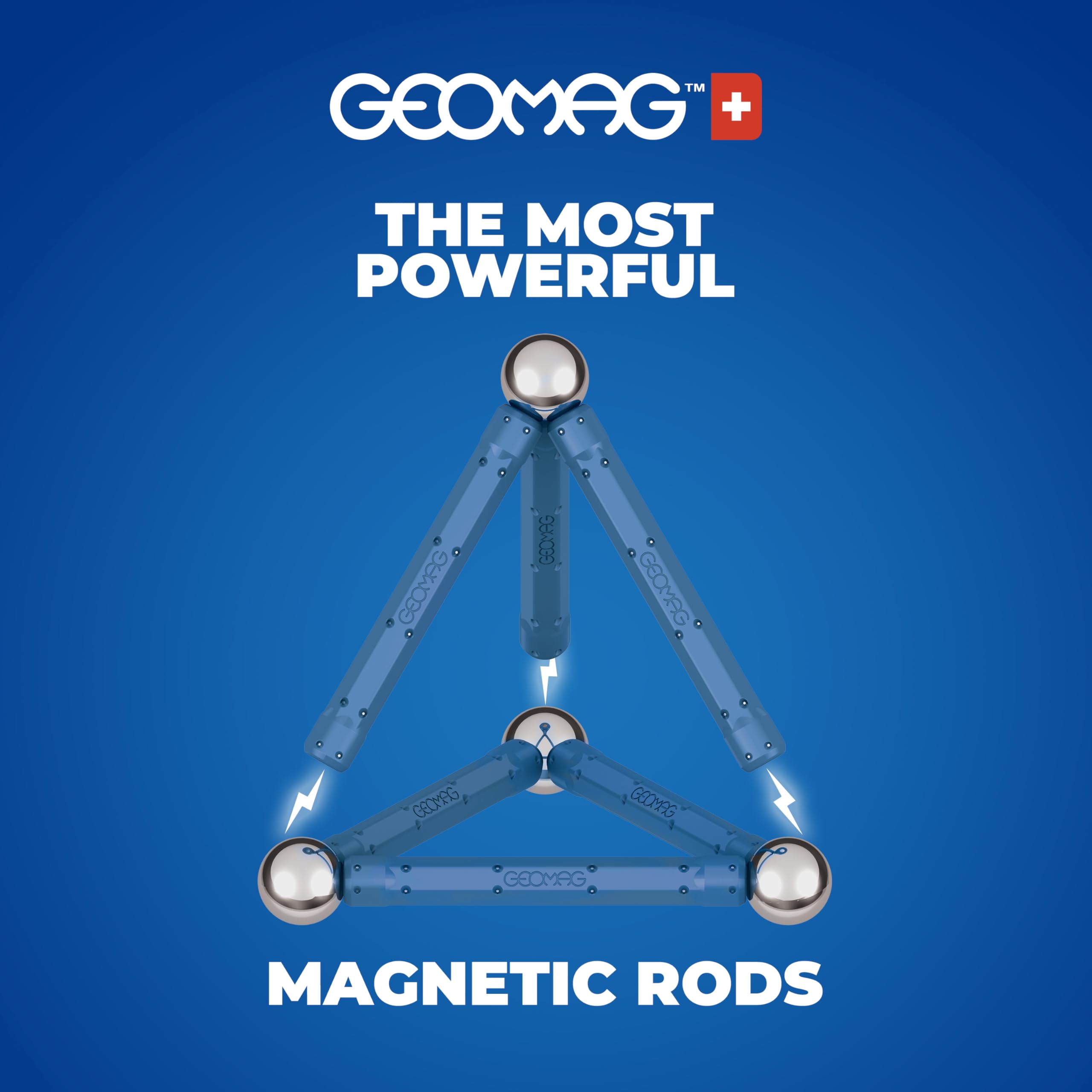 Geomag Masterbox Large 183 - Magnetic Rod Toy - Blue - Box of 248